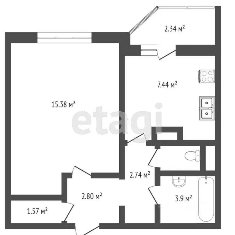 1-к кв. Москва ул. Маршала Кожедуба, 14 (38.0 м) - Фото 2