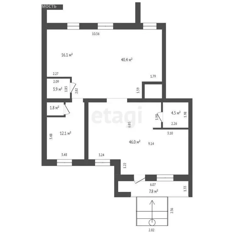 Помещение свободного назначения (126.8 м) - Фото 1