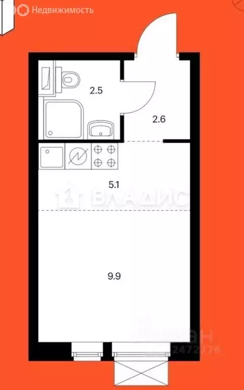 Квартира-студия: Москва, Озёрная улица, 44 (21.1 м) - Фото 1
