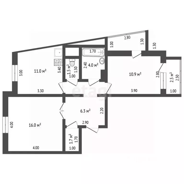 2-к кв. Москва Изюмская ул., 49к1 (58.6 м) - Фото 2