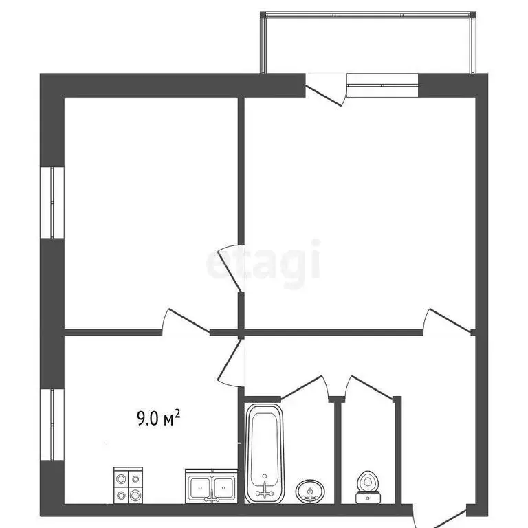 2-комнатная квартира: Миасс, Орловская улица, 24 (39.8 м) - Фото 0