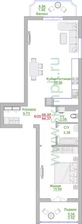 1-к кв. Калининградская область, Пионерский Портовая ул., 5 (76.0 м) - Фото 0