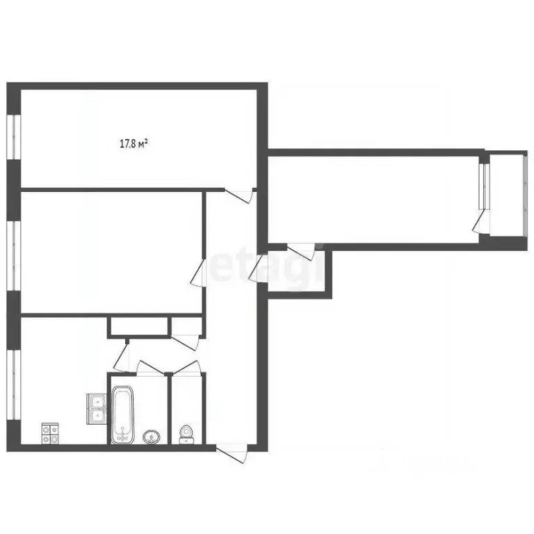 Комната Санкт-Петербург ул. Сикейроса, 7 (17.8 м) - Фото 2