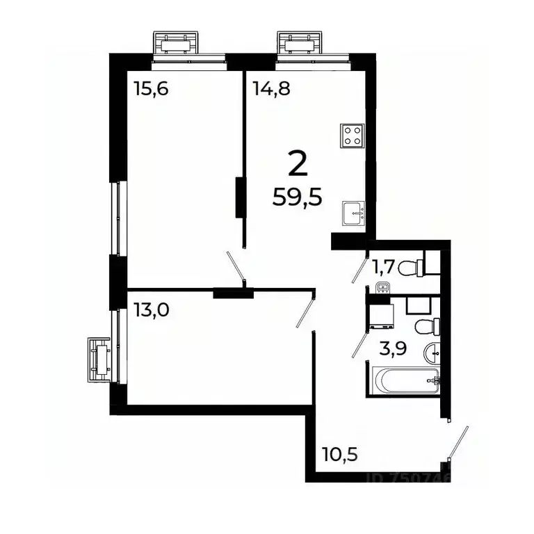 2-к кв. Нижегородская область, Нижний Новгород ул. Коперника, 15 (59.5 ... - Фото 1