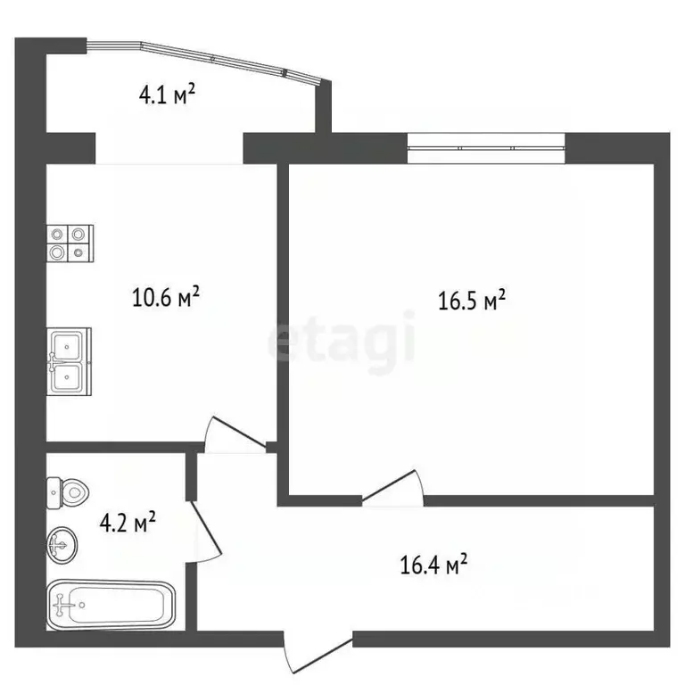 1-к кв. Крым, Симферополь ул. Битакская (47.9 м) - Фото 1