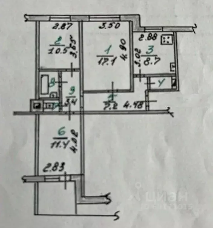 3-к кв. Орловская область, Орел ул. Машкарина, 14 (65.9 м) - Фото 1