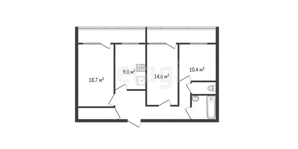 3-комнатная квартира: Обнинск, улица Гагарина, 44 (73.3 м) - Фото 0
