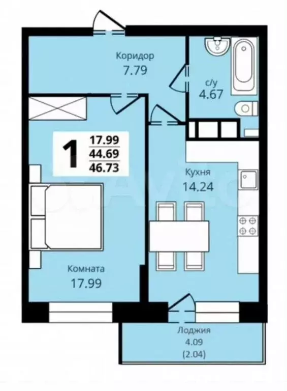 1-комнатная квартира: Владимир, проспект Строителей, 9В (44.7 м) - Фото 0