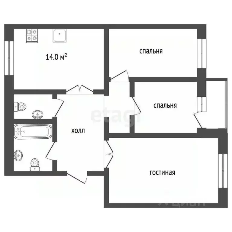 3-к кв. Ярославская область, Ярославль просп. Авиаторов, 11 (92.0 м) - Фото 2