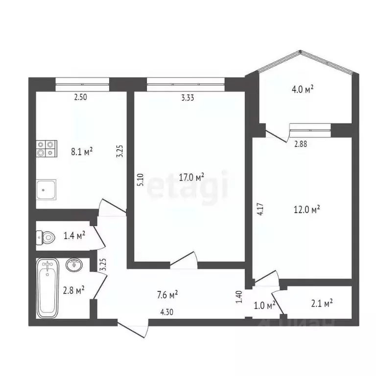 2-к кв. Ростовская область, Ростов-на-Дону просп. Королева, 25А (54.0 ... - Фото 0