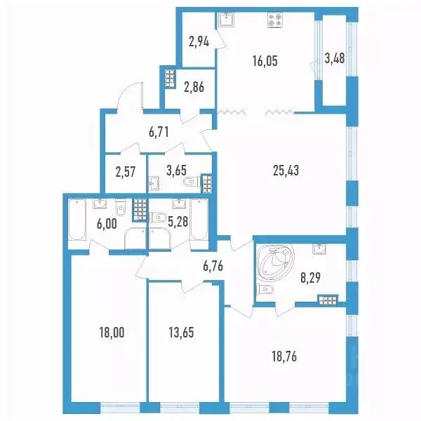 4-к кв. Санкт-Петербург ул. Типанова, 22 (138.69 м) - Фото 0