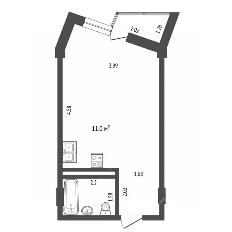 Студия Саха (Якутия), Якутск ул. Притузова, 6А (28.1 м) - Фото 2