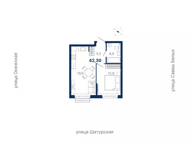 1-комнатная квартира: Екатеринбург, жилой район Южный, жилая ... - Фото 0