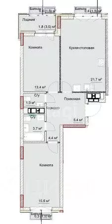 2-к кв. Удмуртия, Ижевск ул. Карла Либкнехта, 46 (65.8 м) - Фото 2