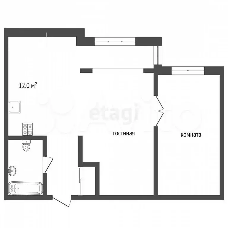 2-к. квартира, 58,1 м, 6/10 эт. - Фото 0
