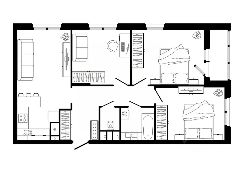 3-к кв. Тульская область, Тула ул. Седова, 26к3 (77.9 м) - Фото 0