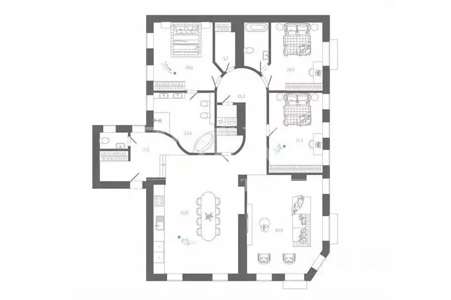 5-к кв. Москва ул. Остоженка, 7С1 (303.0 м) - Фото 1