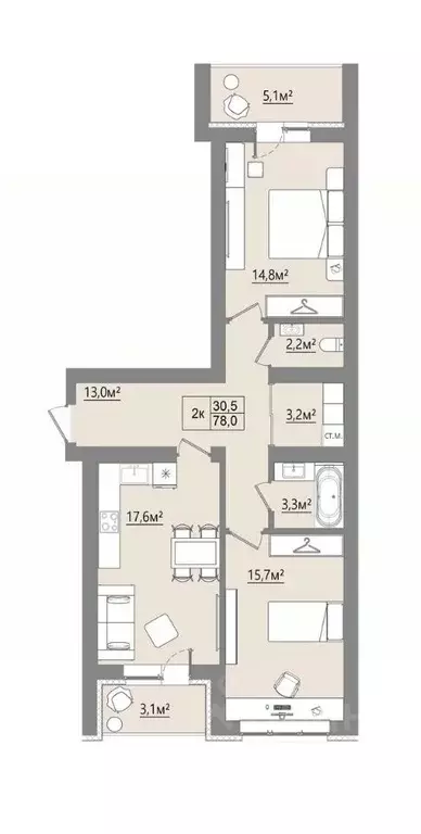 2-к кв. Воронежская область, Рамонский район, с. Ямное ул. Графа ... - Фото 1