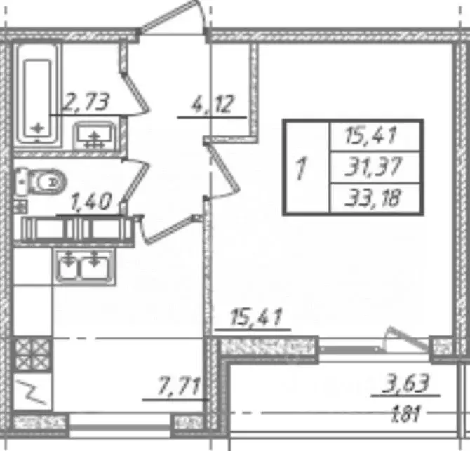 1-к кв. Санкт-Петербург Ленинский просп., 68 (35.0 м) - Фото 2
