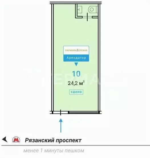 Торговая площадь в Москва 1-я Новокузьминская ул., 21К2 (24 м) - Фото 1