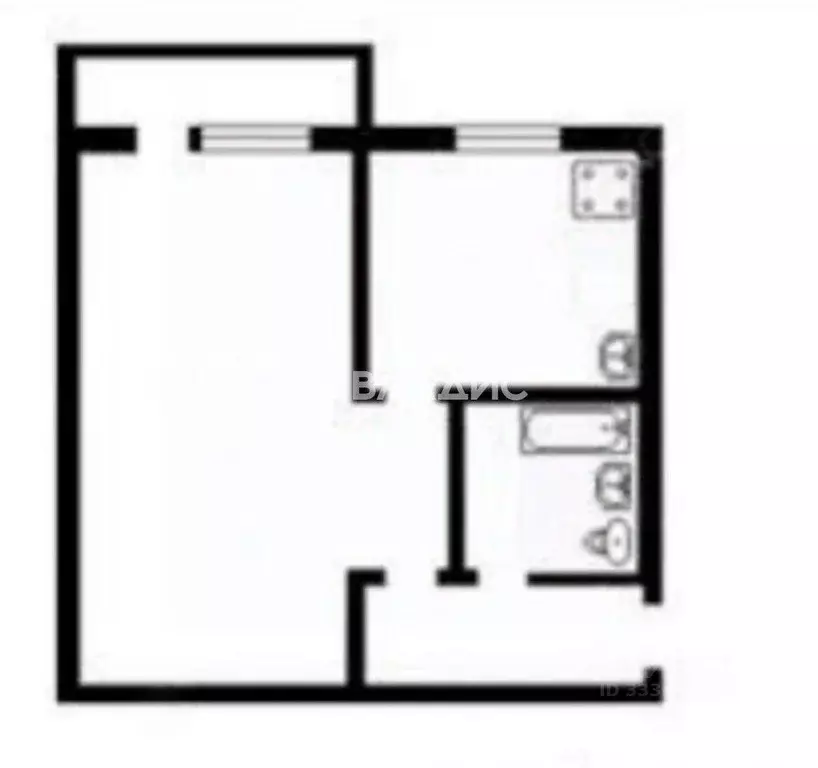 Квартира, 1 комната, 29.5 м - Фото 1