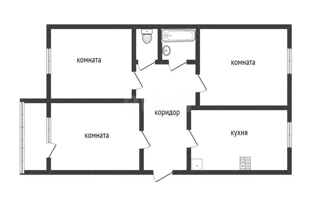2-комнатная квартира: Златоуст, квартал имени А.М. Матросова, 4 (65 м) - Фото 1