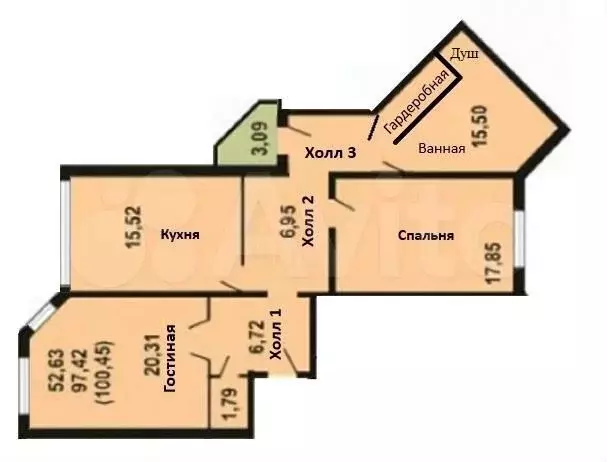 2-к. квартира, 88 м, 9/17 эт. - Фото 0