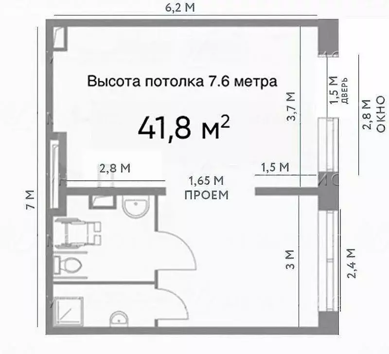 Помещение свободного назначения (42 м) - Фото 1