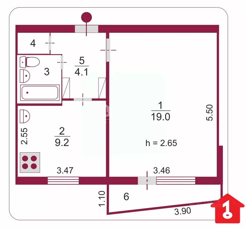 1-к кв. Омская область, Омск ул. 33-я Северная, 27 (37.3 м) - Фото 2