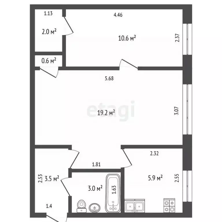 2-к кв. Челябинская область, Челябинск Каслинская ул., 44 (44.8 м) - Фото 0