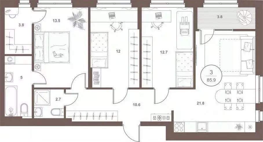 3-к кв. Пензенская область, Пенза Арбеково жилрайон, Дальнее Арбеково ... - Фото 1