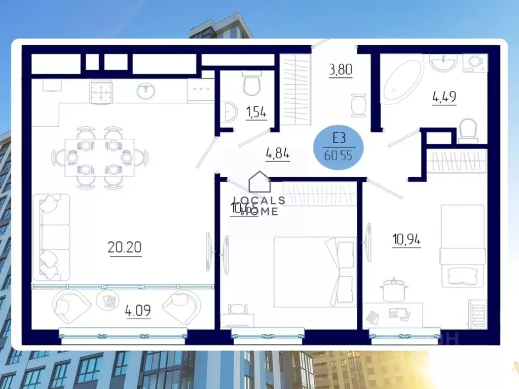 2-к кв. Рязанская область, Рязанский муниципальный округ, с. Дядьково ... - Фото 1