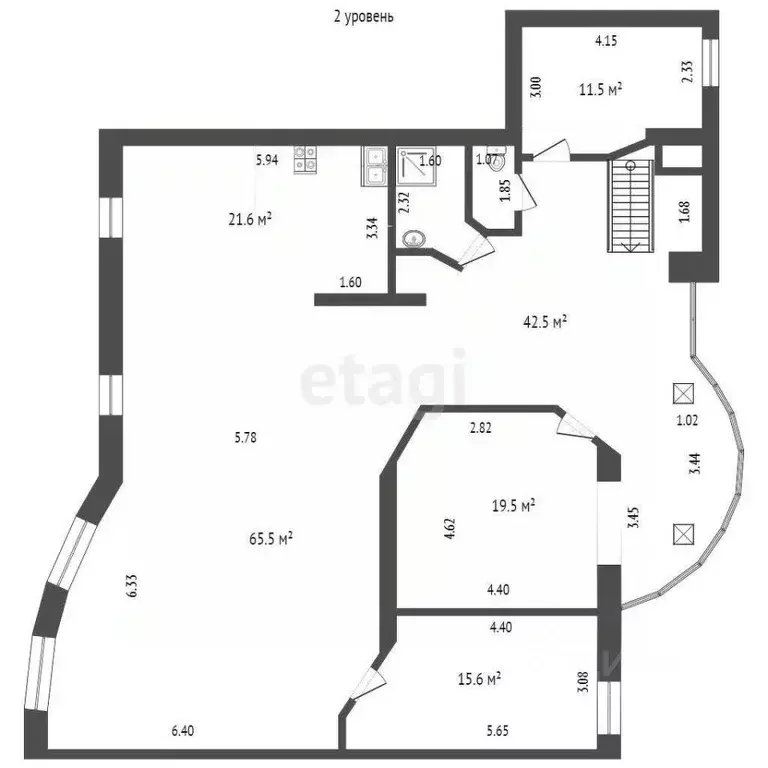 5-к кв. Татарстан, Набережные Челны ул. Шамиля Усманова, 44А (220.0 м) - Фото 2