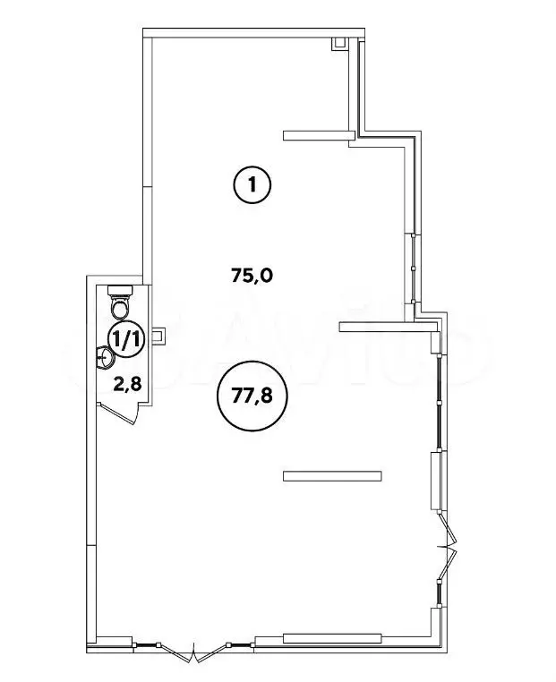 Продам офисное помещение, 77.8 м - Фото 0