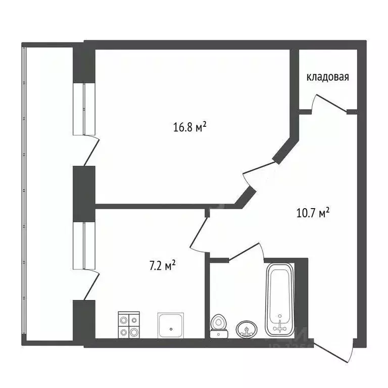 1-к кв. Воронежская область, Воронеж Транспортная ул., 65а (43.5 м) - Фото 1