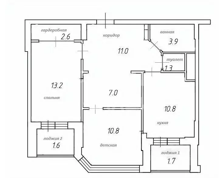 2-к кв. Московская область, Королев ул. Гагарина, 12/14 (63.9 м) - Фото 2
