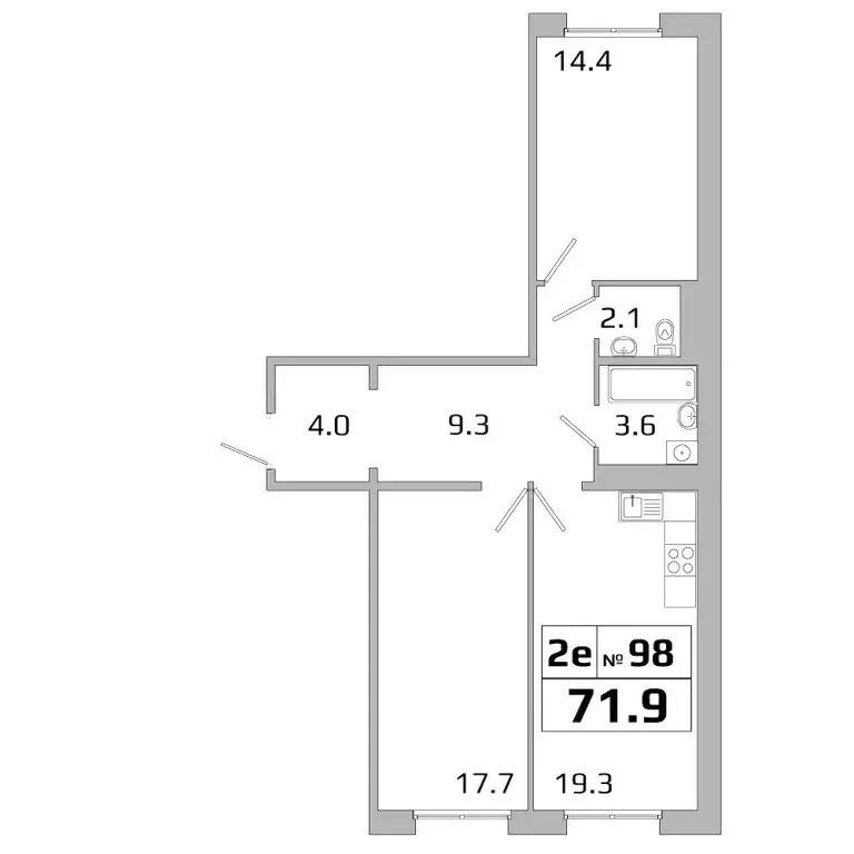2-комнатная квартира: Иркутск, городок ИВАТУ (71.9 м) - Фото 1