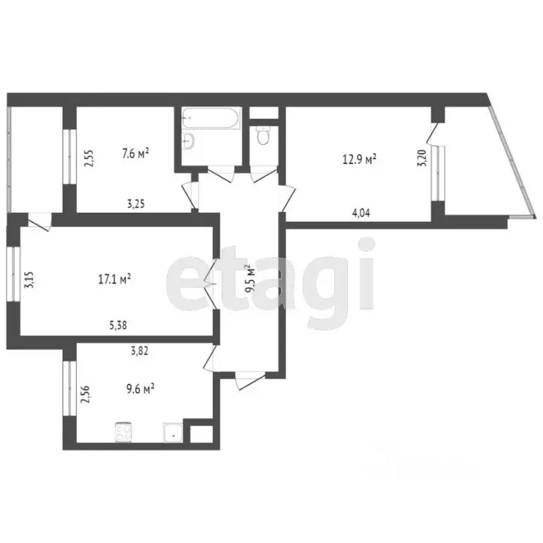 3-к кв. Крым, Симферополь ул. Бела Куна (63.0 м) - Фото 0