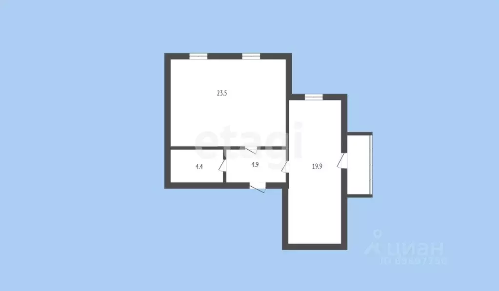 1-к кв. Карачаево-Черкесия, Черкесск ул. Космонавтов, 43Бк1 (52.7 м) - Фото 1