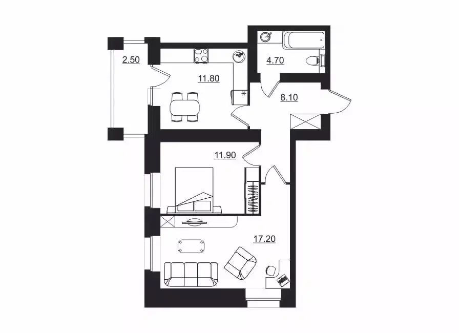 Продаётся 2-к квартира, 62 м - Фото 1