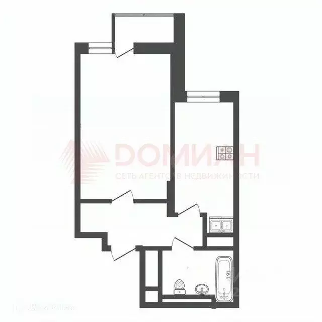 1-к кв. Ростовская область, Ростов-на-Дону ул. Нансена, 109/6 (35.0 м) - Фото 2