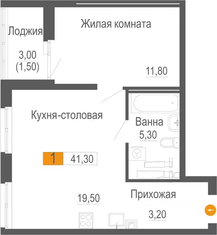 1-к кв. Свердловская область, Екатеринбург Уктус жилрайон, Шинный мкр, ... - Фото 0