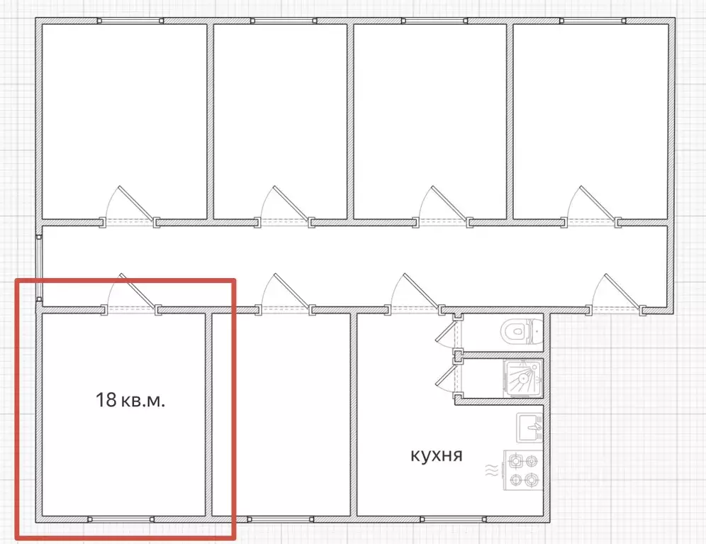 Комната Московская область, Серпухов Центральная ул., 179 (18.0 м) - Фото 1