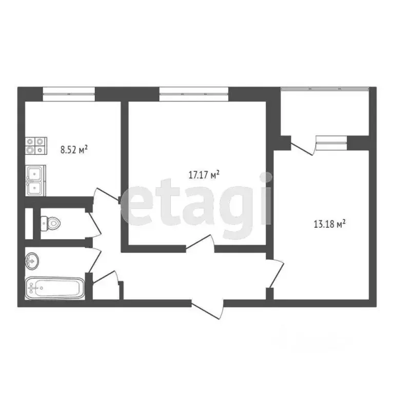 2-к кв. Москва Инициативная ул., 7К2 (52.0 м) - Фото 2