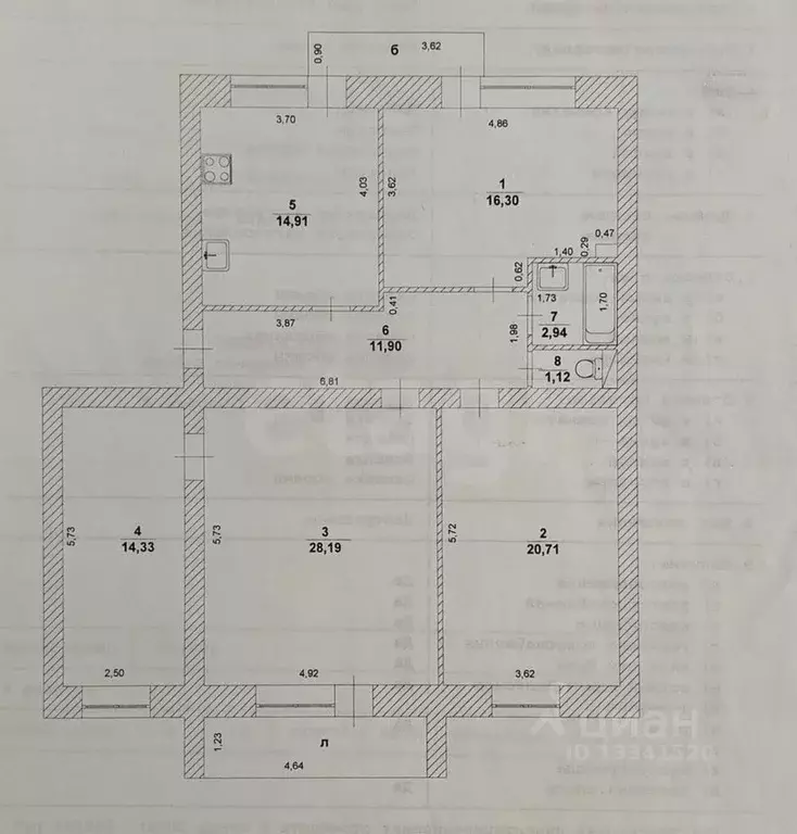 4-к кв. Ульяновская область, Ульяновск ул. Димитрова, 3 (110.4 м) - Фото 1