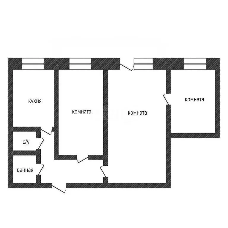 3-комнатная квартира: Курган, улица Куйбышева, 169 (56.3 м) - Фото 0