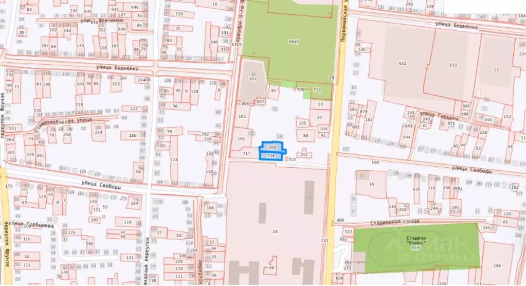 Участок в Ставропольский край, Благодарный пл. Победы, 21 (18.08 сот.) - Фото 1