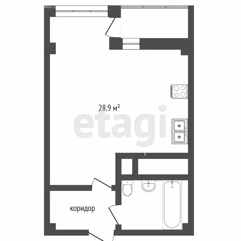 1-комнатная квартира: Сочи, Пластунская улица, 104Бк2 (23.6 м) - Фото 0