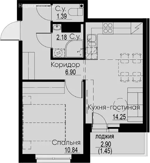 1-комнатная квартира: Мурино, жилой комплекс Айди Мурино 2 (37.01 м) - Фото 0