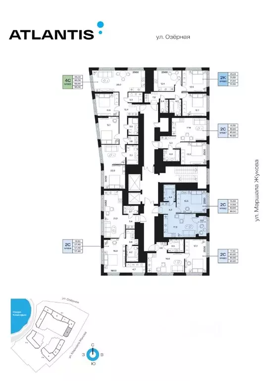 2-к кв. Башкортостан, Уфа Сипайлово жилрайон, Атлантис жилой комплекс ... - Фото 2